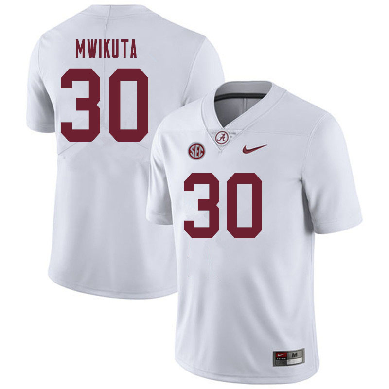 Men #30 King Mwikuta Alabama Crimson Tide College Football Jerseys Sale-White
